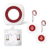Hausnotruf Notruf Wireless Mobiler Alarm für Senioren Krankenpflege Ältere Panikalarm Funkalarm Pflegeruf Set Alarm Kabellos 1xEmpänger und 2X SOS Empänger mit Batterien