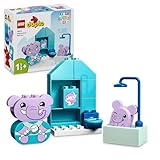 LEGO DUPLO Alltagsroutinen: Baden, Lernspielzeug für Kleinkinder ab 1 ½ Jahren, mit 2 Elefanten-Figuren für Rollenspiele, Spielzeug zur körperlichen Hygiene und Töpfchentraining 10413