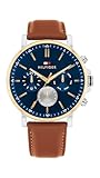 Tommy Hilfiger Multi Zifferblatt Quarz Uhr für Herren mit Braunes Lederarmband - 1710703