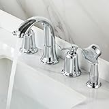 4 Loch Mischbatterie Badewanne Chrome 360° Rotation 2 Modus Wannenrandarmatur mit Brause,Verchromt