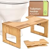 Praknu Klappbarer Toilettenhocker aus FSC® Bambus-Holz – ???????????? WC-Hocker für Erwachsene - Ergonomischer Klohocker fürs Badezimmer