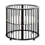 Buxibo – Babybox – Runde Spielbox aus Holz – Laufstall – Inkl. Matratze – 91x91x85 cm – Schwarz