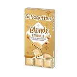 Schogetten Blonde Karamell I karamellige weiße Schokolade & Karamell-Stücken I 100 g Schokoladentafel I praktisch einzeln portioniert