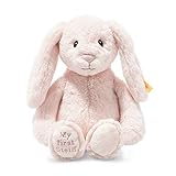 Steiff 242359 Soft Cuddly Friends My First Hoppie Hase - 26 cm - Kuscheltier für Babys - rosa (242359), rosa 150 g