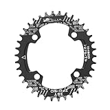 MTB Fahrrad-Kettenblatt 104BCD schmales breites Kettenblatt, 32T, 34T, 36T, 38T, runde ovale Kettenblätter, Aluminium-Kettenblätter, passend für 8-, 9-, 10-, 11-Gang-Kettenblätter (Oval, 38T)
