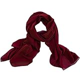 Dolce Abbraccio Damen Schal Stola Halstuch Tuch aus Chiffon für Frühling Sommer Ganzjährig Bordeaux Rot