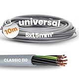 10 Meter Lapp 1119305 Ölflex Classic 110 PVC-Steuerleitung 5x1,5 mm² mit grün-gelben Schutzleiter 5G1,5 mm² I Steuerkabel 5 adrig I Kabel 5 adrig