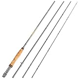 Sougayilang Fliege Angelrute 4-teilige 9-Fuß Leichte Ultra Portable Fliege Angelstange für Forelle Lachs Sunfish Outfit Reise Angeln- 5/6 - Schwarz