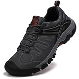 ASTERO Trekkingschuhe Herren Wanderschuhe Outdoor Wanderhalbschuhe Low rutschfeste Männer Schuhe Leichte Hiking Schnüren Wanderstiefel Größe 41-46 (Grau, Größe 44)