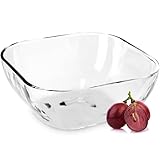 KADAX Glasschüssel, eckige Obstschale aus robustem Glas, Salatschüssel in 3 verschiedenen Größen, Spülmaschinenfeste Glasschale, transparente Snackschale für Obst (16cm, 2, stück)