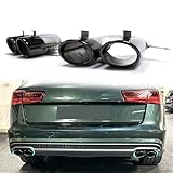 Schwarz Endrohre Auspuffblenden Duplex Auspuff für AUDI A6 C7 4G Limousine Avant Facelift OHNE Aktive Sound 2015 2016 2017 2018