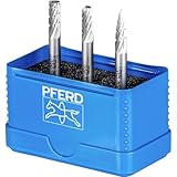 PFERD HSS-Frässtift Set, 3-tlg. | Zahnung 3, Ø 6mm, Schaft-ø 6mm | 22900810 – universell für Stahl, Stahlguss und Gusseisen