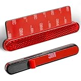 polarmotor Mini Reflektor Rückstrahler Motorrad Hinten Klein Rot E-geprüft 101 * 13 * 6mm Katzenaugen 2 Stück E-MARK mit Aluminium Platte Selbstklebend