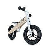 Hauck Holz-Laufrad Balance N Ride mit Lufträdern & verstellbarem Sitz (ab 18 Monate) - Zebra