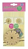 Pebaro KBL1-Set Knüpfblüte aus Vollholz, Buche, inkl. Knüpfgarn in 7 verschiedenen Farben, Bastelset, Gestalten von Freundschaftsbändern, Schnürsenkeln, Haarbändern, Spiel gut, Geschenkidee