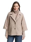 TOM TAILOR Damen 1046602 Bouclé Cape Jacke im 2-in-1-Look, 38230-boucle beige Melange, XXL