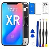 Dinow für iPhone XR Display Bildschirm(Schwarz) 6,1" Touch Screen Ersatz, iPhone XR Screen Digitizer Frame Assembly mit 3D Touch + Tool Kit mit Modell A1984, A2105, A2106, A2107