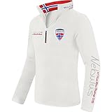 Nebulus Herren Pullover SKANDINAVIA, Warmer Fleecepullover, Pulli aus Fleece mit Half Zip Reißverschluss, Gardenia - L