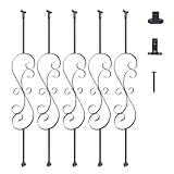 VEVOR Geländerstab Torstab Zierstab Zaunstab Verzinkter Stahl 185 x 20 x 1118 mm Balusters Treppenstab Treppensprossen Mattschwarz Ideal für Treppen und Handläufe im Innenbereich