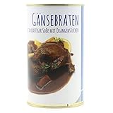 Gänsebraten mit Brust und Keule in kräftiger Soße mit Orangenstücken 1200g - Große Konserve - Diem - 2 Portionen