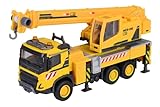 Majorette Kranwagen Volvo FMX Truck Crane (22 cm) - großes Baustellenfahrzeug mit ausfahrbarem Kranarm, Seilwinde, Freilauf & Gummireifen, Kran-Spielzeug für Kinder ab 3 Jahre
