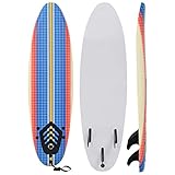 vidaXL Surfbrett 170cm Streifen Stand Up Board Funboard Surfboard Wellenreiter