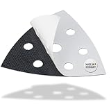 DFS Ersatzklett für Deltaschleifer Schleifplatte 93x93x93 mm 6-Loch, Klett-Ersatz-Dreieck selbstklebend für Schleifpapier Dreieckschleifer