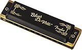 Fender Blues Deville Mundharmonika, C-Dur, Hochwertige Blues Harp, Phosphorbronze-Stimmzungen, klassischer Blues-Sound, ergonomisches Design, langlebige Qualität, für Anfänger & Profis
