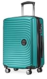 HAUPTSTADTKOFFER Mitte - Hartschalenkoffer Handgepäck 55x40x20 leicht, 4 Rollen, Reisekoffer Rollkoffer Handgepäckkoffer Bordgepäck Fluggepäck Trolley Koffer, erweiterbar, TSA, Türkis