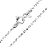 Amberta 925 Sterling Silber 1,1 mm Kugelkette für Damen und Männer | Silber Kette Damen 925 für herren und Damen | Hundemarke Kette Herren Silber | Halskette Damen Silber 925: 45 cm