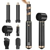 Sendowtek Hair styler Heißluft-styler Set 5 in 1, 1000W Airstyler Set Multi Auto Luft-Lockenstab Haartrockner Glättungsbürste 3 Temp Professioneller Hairstyler Frauen Locken Volumisieren Styling-Kamm