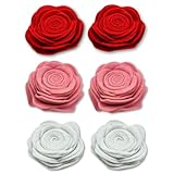 edelkern Filz Rosen Deko | Filz Blumen in rot, weiß und rosa | zum Dekorieren und Basteln (DIY) | 6 Stück