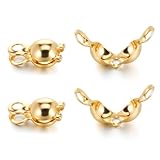 100 Stück Clamshell Quetschperlen Abdeckung, Offene Quetschperlen Verschlüsse, Crimp Perlen Abdeckung, Ketten Verschlüsse Perlenkappen für DIY Armband Halsketten Schmuckherstellung Zubehör(Gold)