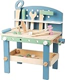 small foot Werkbank "Nordic" Kompakt aus Holz, Kinder Werkbank mit Werkzeug und Zubehör, ab 3 Jahren, 11376