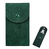 JEYORZY 1 Stück Uhrenaufbewahrungstasche, Reiseuhrentasche, Tragbare Einzeluhr Reisetasche Uhrentasche Geschenktasche, Flanellstoff, Uhrentasche(Dunkelgrün)