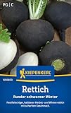 Kiepenkerl Rettichsamen Runder schwarzer Winter 1010850 - Gemüsesamen für einen festfleischigen Winterrettich mit Inhalt für 15 bis 20 lfd. Meter - Gemüse Pflanzen, Saatgut