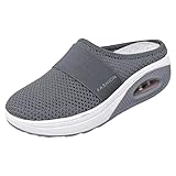 Orthopädische Hausschuhe Damen Clogs & Pantoletten für Damen Air Cushion Freizeit Atmungsaktiv Sandals Gesundheitsschuhe Diabetiker Slip on Walkingschuhe Hausschuhe Fersensporn Mesh Sandalen Schuhe