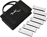 Fender Blues Deluxe Mundharmonika-Set mit 7 verschiedenen Tönen, Nickel