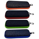 JcvPot Brillenetui Hardcase, 4er Set mit Reißverschluss, Sonnenbrillen Etui für Damen und Herren, Brillenbox Hartschale in Modischen Farben, Ideal für Reisen und Täglichen Gebrauch
