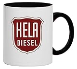Hela Diesel - Hermann Lanz Aulendorf Tasse Kaffeebecher, Keramik, 330 ml | Weiß/Schwarz