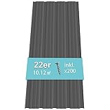 Thanaddo 22er Set Profilblech Trapezblech mit Schraube Blech Metall Dachblech Dach Platten Stahlblechdachplatten 10.12m², Legierter Stahl