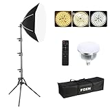 FGen Softbox Fotostudio Set,50cm Oktagonale Soft Box mit 85W 2700-6400K einstellbaren LED Lampen,150cm Verstellbarer Lichtständer für YouTube, Tiktok Videoaufnahmen,Game-Streaming(1PACK)
