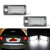 OZ-LAMPE LED Kennzeichenbeleuchtung für AU-DI Q7 B5 A8 S3 A6 C6 A3 8P A4 S4 A5 8F S8 RS4 RS6, Kennzeichen mit CAN-Bus, Nummernschildbeleuchtung LED 2 Stücke 18 * 2835SMD