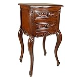 Design Toscano HA3185 Beistelltisch Saint-Lazare Ludwig XV, Hardwood, Braun, 30.5 x 38 x 75 cm