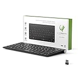 Lacerto® | Bilinguale Russisch-Deutsche Kabellose 2,4 GHz Multimedia Tastatur, Russian-German Wireless Multimedia Keyboard | BELA-DR568 | Matt Schwarz