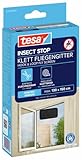 tesa Insect Stop Standard Fliegengitter für Fenster - Insektenschutz zuschneidbar - Mückenschutz ohne Bohren - 1 x Fliegen Netz - 130 cm x 150 cm - Anthrazit