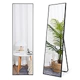 DIWEIMER Ganzkörperspiegel 150x40cm Rechteckig Spiegel groß wandspiegel mit Schwarz Metallrahmen Standspiegel für Schlafzimmer Wohnzimmer Badezimmer Flur und Ankleideraum