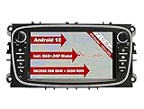M.I.C. AF7-Lite Android 12 Autoradio mit Navi Navigation Ersatz für Ford Focus mk2 Mondeo Cmax Galaxy Smax :DSP DAB Plus Bluetooth 5.0 WiFi 2 din 7" IPS Bildschirm 2G+32G USB sd mirrorlink zubehör