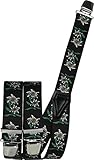 Harrys-Collection Hosenträger mit Edelweiss in 5 Farben mit 3 Clipsen, Farben:schwarz