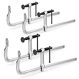 KRETLAW Schraubzwingen 4-Stück, 300mm F-Klemmen aus geschmiedetem Stahl (204 KGs) für Schweißen und Holzarbeiten